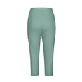 thumbnail image 6 of vigerkar Womens Capris for Summer Legging High Waist Knee Length Pants Solid Soft Yoga Pants Mint Green, L, 6 of 6