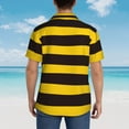 thumbnail image 6 of Kll Men'S Hawaiian Shirt Short Sleeve Button Down Beach Shirts-Bee Stripe, 6 of 8