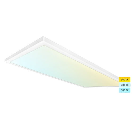 Luxrite 2x4 FT Surface Mount LED Flat Panel Light, 3 Color Selectable, 5000 Lumens, Dimmable, 120-277V, Damp Rated, UL Certified