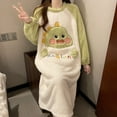 thumbnail image 3 of Cartoon Cinnamoroll Women's Thickened and Fleece-Lined Mid-Length Coral Fleece Plus-Size Loungewear Pajamas for Autumn and Winter, 3 of 11
