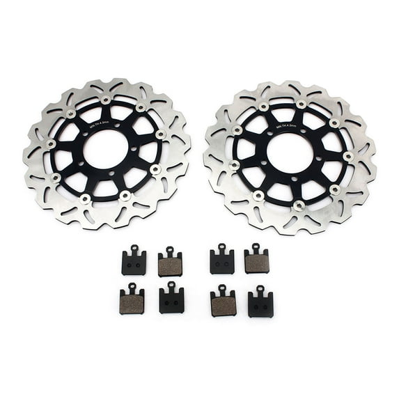 Front Brake Discs Rotors Pads For KAWASAKI ZX10R Ninja 2004-2007 ZX6R Ninja 636CC 2005 2006 ZX6RR Ninja 05 06