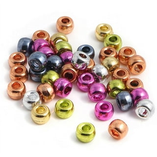 100 Matte Metallic Acrylic Large Hole Beads 12mm with 5.7mm Hole