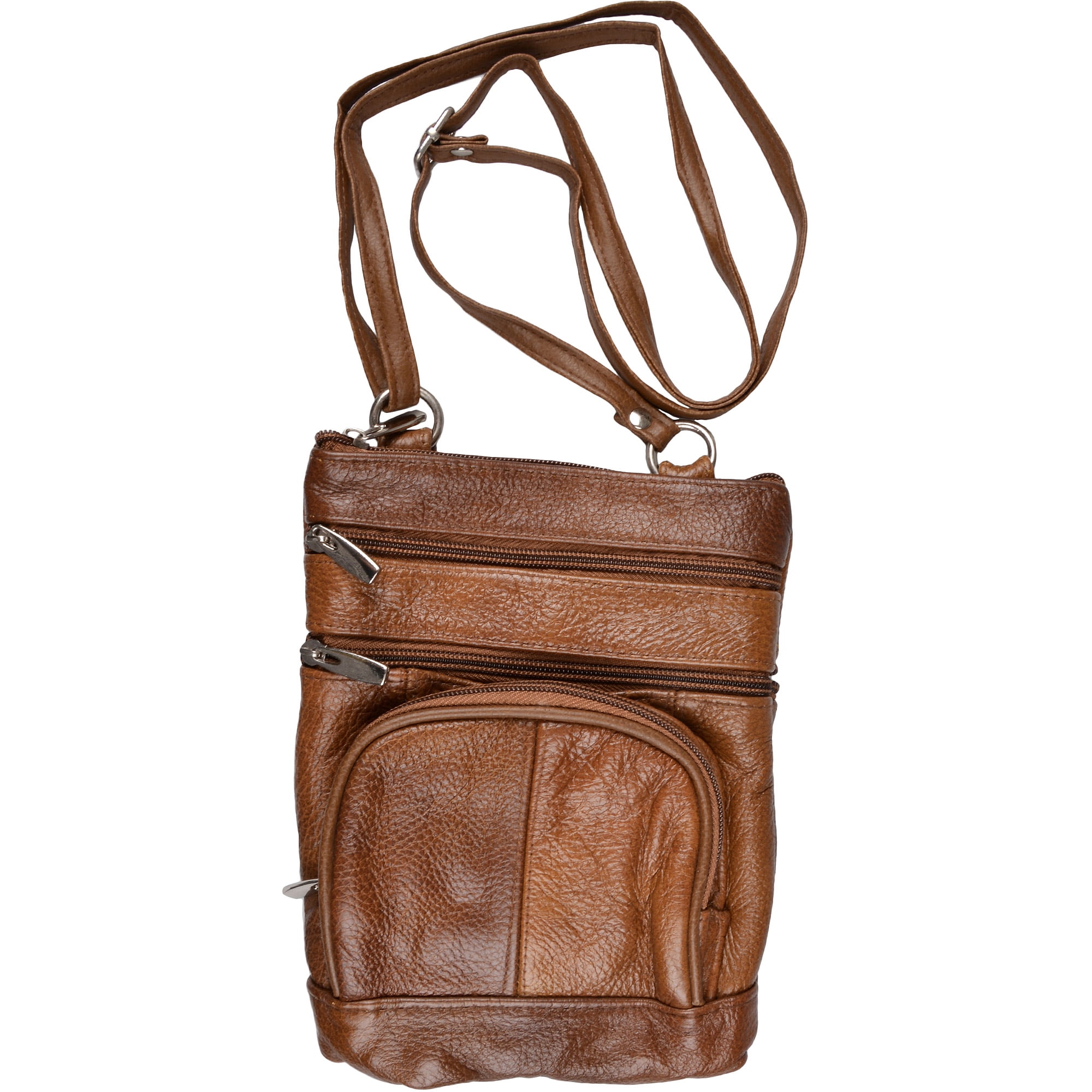 Genuine Leather Multipocket Crossbody Bag