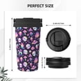 thumbnail image 3 of Lsque Skull mushroom space Pattern Travel Coffee Mug 16oz: Insulated Coffee Cup with Leakproof Lid, Coffee Tumbler, Reusable Coffee Cups with Seal Lid, 3 of 8