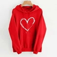 thumbnail image 2 of Oversized Sweatshirt for Women Cute Heart Print Hoodies Long Sleeve Sweatshirts Hooded Pullover Tops with Pocket Hooded Sweatshirts Casual Hoodie, 2 of 5