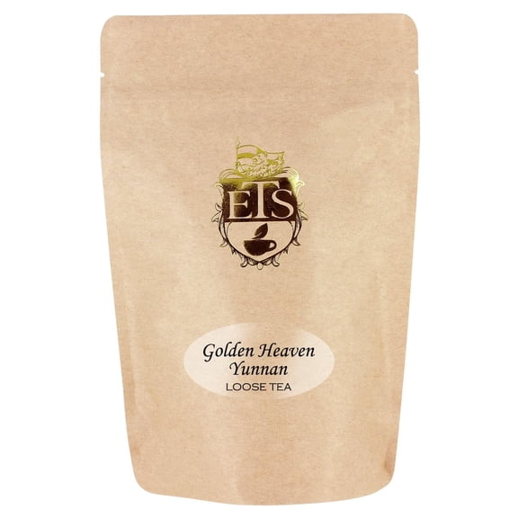 English Tea Store Golden Heaven Yunnan China Black Tea Pouches - 4oz | Loose Leaf Black Tea from Yunnan Province | Malty Smooth Flavor | Premium Chinese Tea | Hot or Iced Brewing
