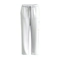 thumbnail image 1 of LOVZFMLL Women's Pants, Solid Color Elastic Drawstring Waist Long Pants Quick-Dry Work Uniform Pants White, XL, 1 of 2