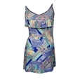 thumbnail image 2 of Kenneth Cole REACTION Women's Printed Ruffled Belted Swim Cover (L, Ocean), 2 of 2