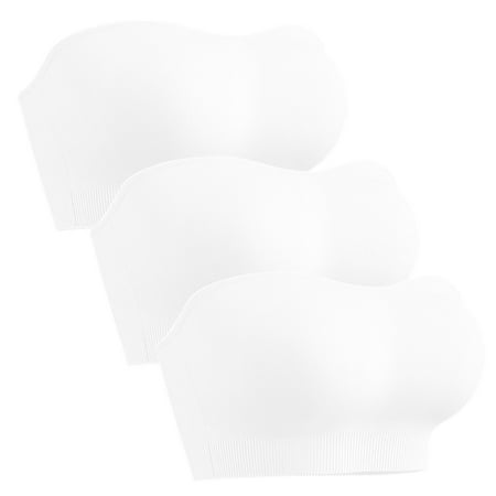 Utoimkio Clearance 3 Pack Seamless Strapless Bras for Women Wireless Bandeau Bra Wireless Tube Top Bras for Women