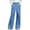 *Light Blue, variant on Women's Wrap Front Wide Leg Jeans,High Waist Cross Over Denim Pants For Women,Ladies Washed Streetwear Trousers with Pockets,Black,S-2XL