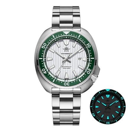 ADDIESDIVE Diver Watch for Men, 200M Waterproof Professional Watch with Sapphire Crystal, Ceramic Bezel, Japanese Quartz, Luminous Dial, Stainless Steel AD2507