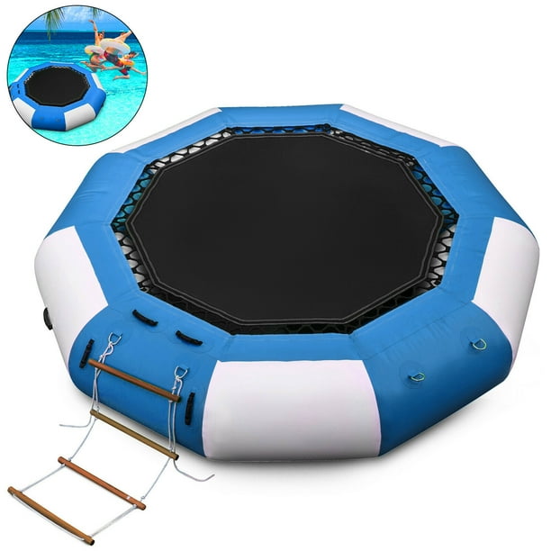 Vevor 10ft Inflatable Water Bounce Platform Jump Floated Water Trampoline With Ladder Walmart Com Walmart Com