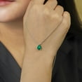 thumbnail image 4 of Collar con colgante deslizante solitario JeenMata en baño de oro blanco con piedra natal de mayo 1,5 TCW, 4 of 6