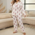 thumbnail image 6 of Womens Plus Size Heart Print Pajama Set Long Sleeve Long Pants Two Piece Sleepwear, 6 of 7