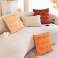 thumbnail image 5 of Lomyolo Pumpkin Fall Pillowcase Set of 2- 18x18Inch Soft Fluffy Rust Throw Pillow Covers for Couch, Sofa, Bed - Halloween Thanksgiving Autumn Farmhouse Home Decorative Cushion Covers-Orange, 5 of 6
