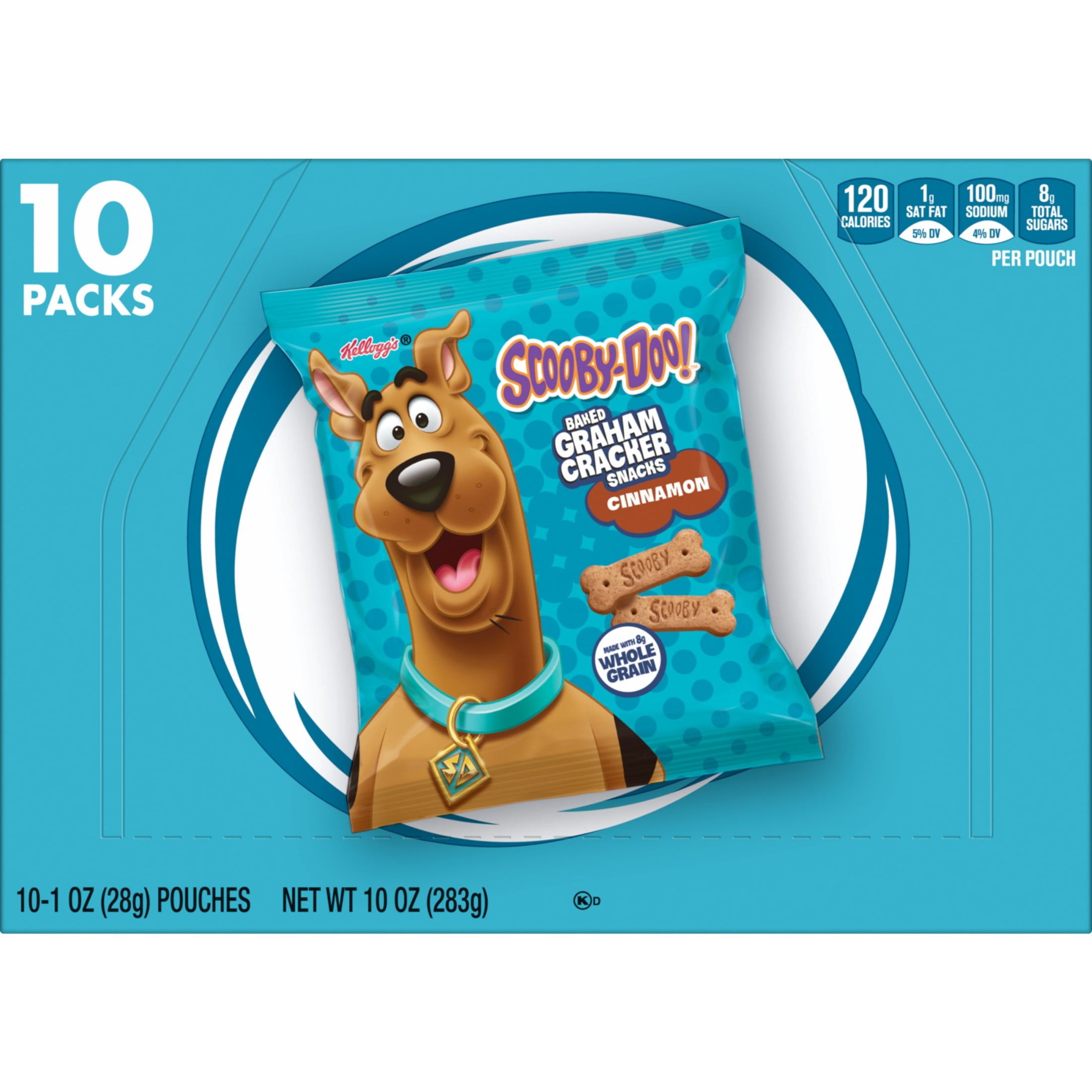 (4 pack) Kellogg's Cinnamon Graham Snacks, Kids Snacks, 10 Count