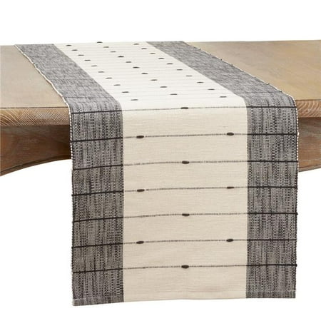 

Saro Lifestyle 5301.BW1672B 16 x 72 in. Stripe Oblong Table Runner Black & White