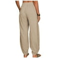thumbnail image 5 of SIYUDAN Women Pants Casual Pants Khaki Adult Pants Comfy Fit Pants For Women Wide Leg Lounge Pants With Pockets Womens Capris For Summer, 5 of 8