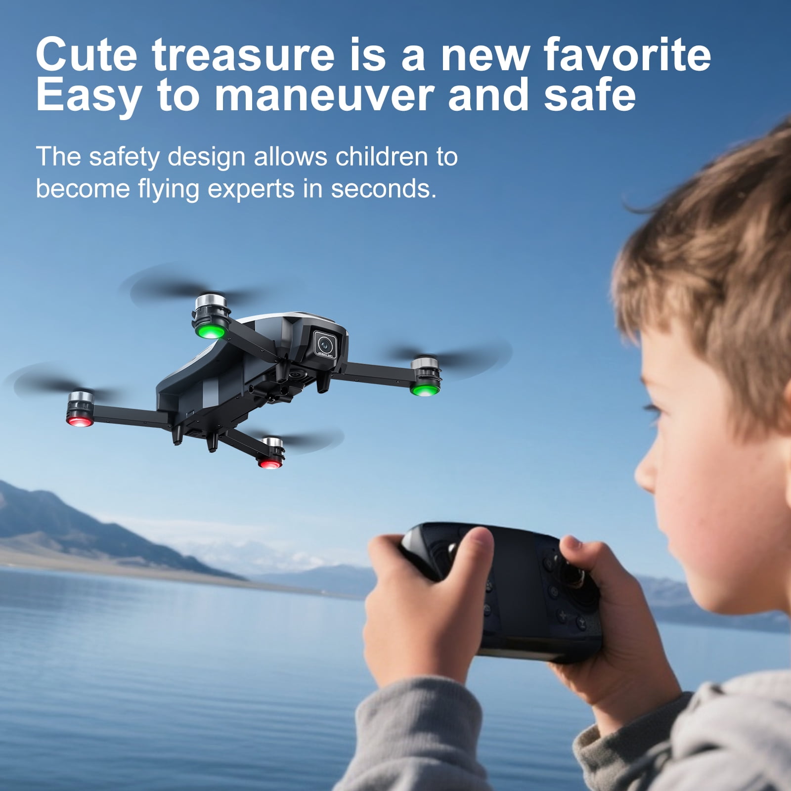 HNZENBW A118 8K RC Drone with Dual Camera for Kids & Adults,Optical Flow & Cool Lights,Brushless Motor & 2 Batteries