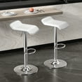 thumbnail image 6 of VECELO Set of 2 Bar Stools, Modern Swivel Adjustable Height Counter Barstools with Footrest for Kitchen/Bar/Dining Room/Living Room/Party, White, 6 of 10