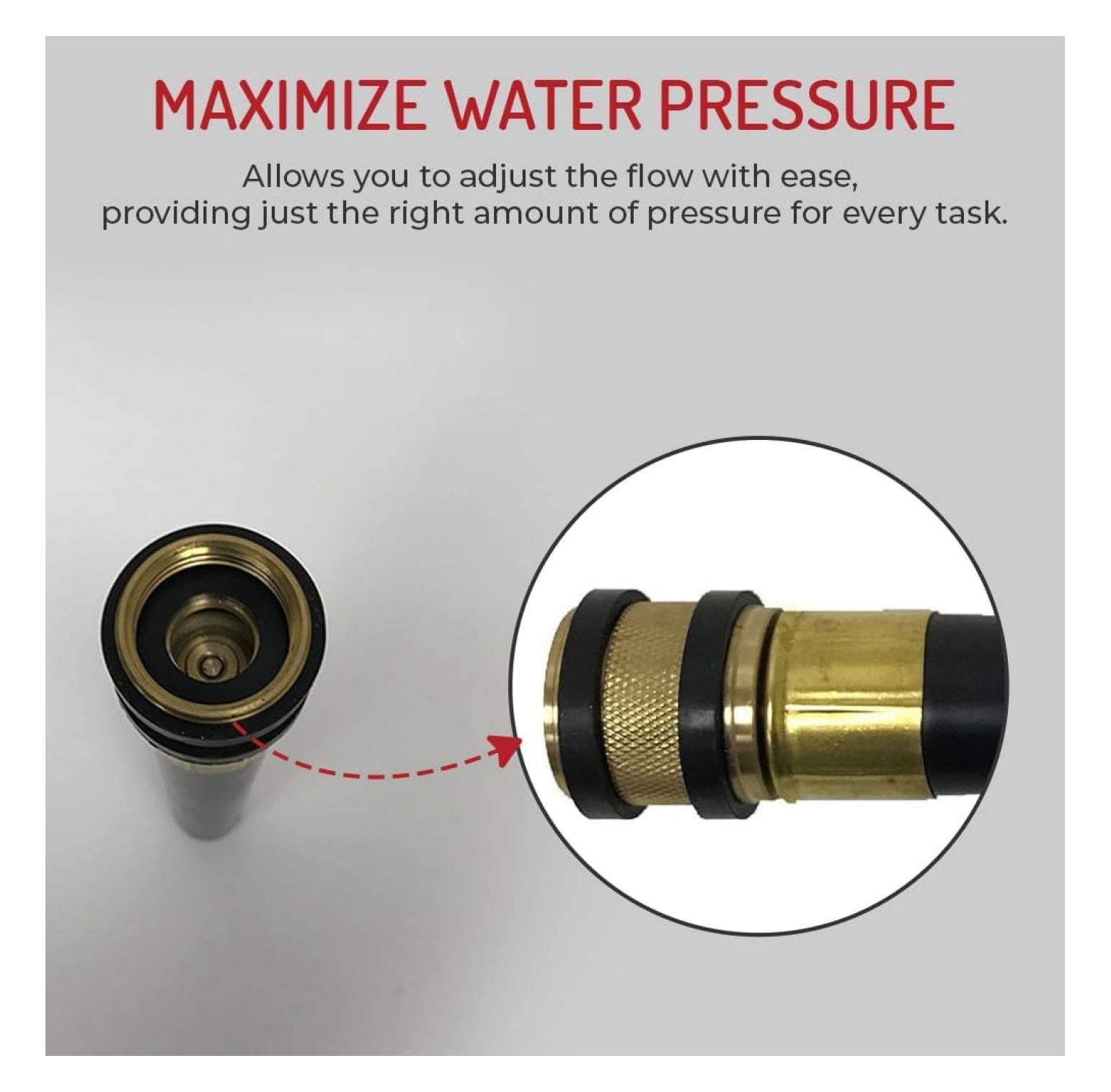 Hi-Tech Adjustable Bend & Spray Water Hose Nozzle – Heavy-Duty, Leak-Proof Nozzles for Car Washing and Lawn Care (4 Pack)