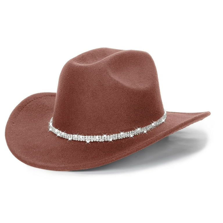 YUDTA Women Sparkly Rhinestone Cowgirl Hat - Unisex Wide  display picture 3