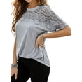 thumbnail image 4 of T-shirt à Manches Courtes en Dentelle Crochetée pour Femmes, 4 of 5
