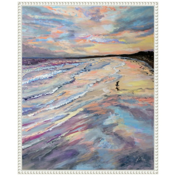 Amanti Art Sunset Seashore Framed Canvas Wall Art Print