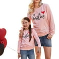 thumbnail image 3 of Sunisery Mommy and Me Valentine's Day Matching Outfits Love Heart Print Sweatshirt Mama Girl Long Sleeve Pullover Clothes, 3 of 6