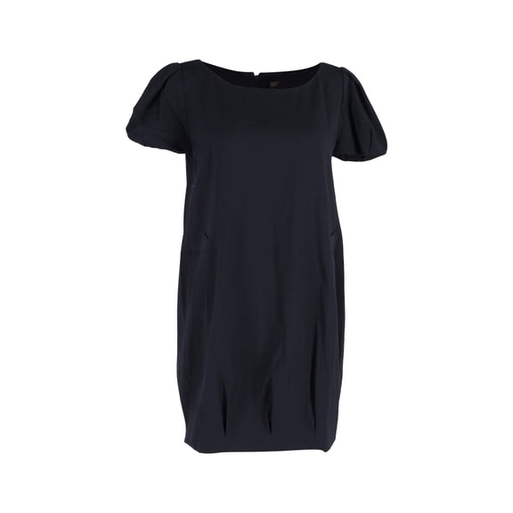 Pre-Owned Alexander McQueen Puff Sleeve Dress w/ Pockets in Navy Blue Polyester