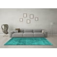 thumbnail image 3 of Ahgly Company Machine Washable Indoor Rectangle Persian Turquoise Blue Traditional Area Rugs, 2' x 5', 3 of 4
