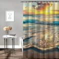 thumbnail image 2 of Shiartex  Tropical Beach Shower Curtain Seashore Theme Sunrise Hawaiian Blue Ocean Shower Curtain Waterproof Fabric Aesthetic Bathroom Decor with Hooks 36x72, 2 of 7