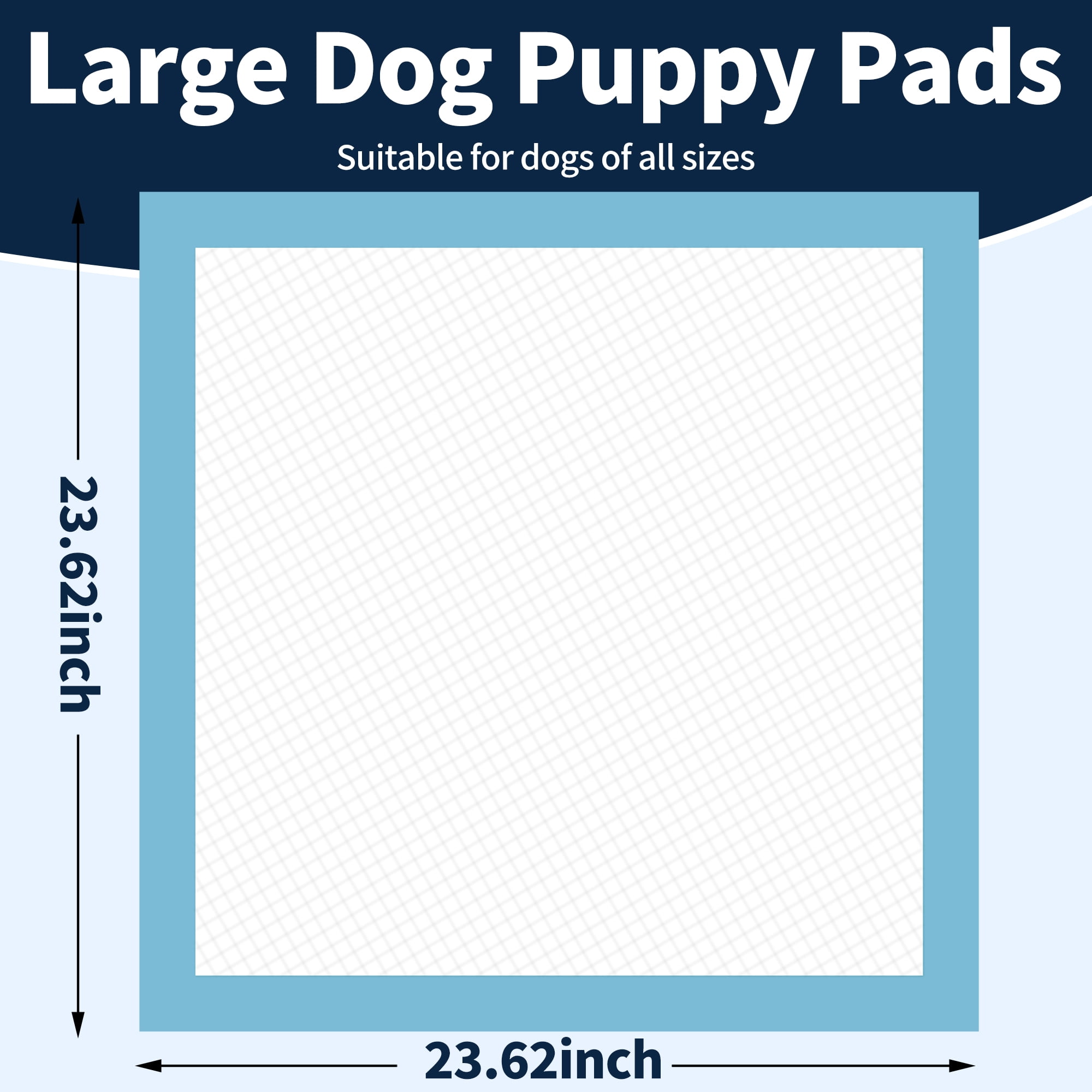 Dog Puppy Pads, 24"x24'' ,100PC,L,SAP Super Absorbent Polymer,Pee Pads for Dogs Potty Training with Leak-Proof Quick-Dry Design，Suitable for small and medium-sized dogs