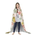 thumbnail image 3 of Honeii Tropical Flamingo Pineapple Print Poncho Cape, Cloak Coat, Snuggly Hooded Wearable Blanket, Hooded Cape For Teenagers,Halloween Costumes-Large, 3 of 7