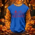 thumbnail image 2 of Yuncity Kids T-Shirts Boys Girls Halloween Letter Graphic Print Raglan Long Sleeve Tees Fall Casual Outdoor Holiday Tops Size 8-9 Years, 2 of 4