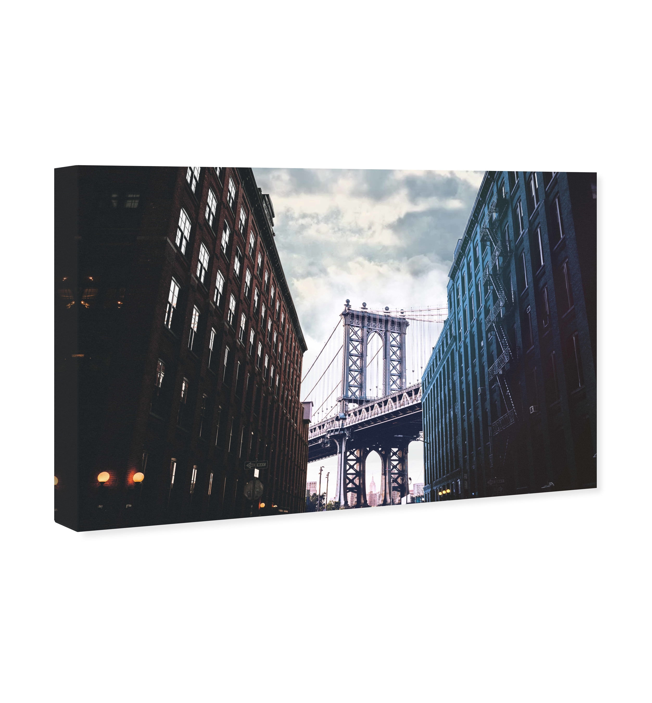 Dumbo Brooklyn Architecture and Buildings Wall Art Print Blue 24x16