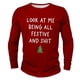 thumbnail image 2 of Amzcrzy - Sudadera Para Hombre, Informal, Con Estampado Navideño, Manga Larga, Cuello Redondo, Deportiva, A La Moda, Color Rojo, L, 2 of 4
