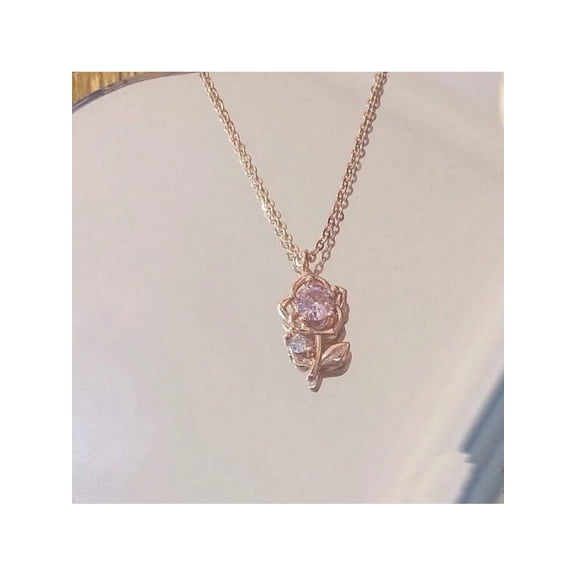 Flower Necklaces For Women Valentine's Day Rose Pendant Choker Clavicle Chain Jewelry Gifts
