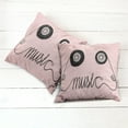 thumbnail image 2 of Ambesonne Pink Throw Pillow Cover 2 Pack, Music Cassette Tape Art, 18", Pink Black, 2 of 6