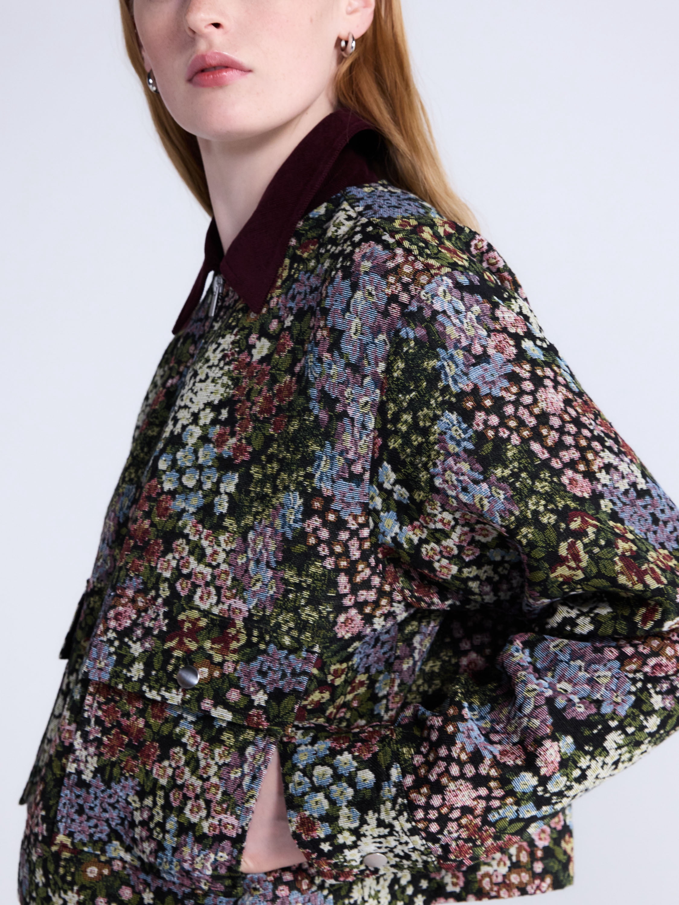 Free Assembly Women's and Women's Plus Cropped Jacquard Utility Jacket, Sizes XS-4X