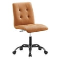 thumbnail image 2 of Modway Prim Metal Vegan Leather Armless Office Chair in Black/Tan, 2 of 9
