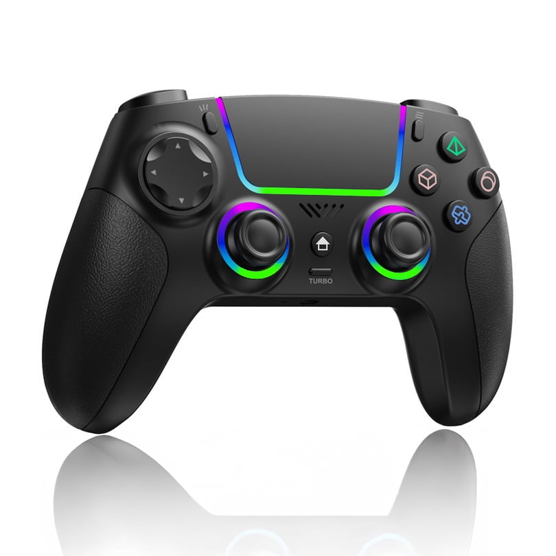 GHOST GEAR Wireless PS5 Controller compatible with PS5 PC Steam Deck Mobile, Black with Customizable RGB Lights