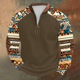 thumbnail image 1 of Blusas y camisas de manga larga con cuello redondo para hombre Sudadera con puños en los hombros estampada para hombre Blusa de poliéster de manga larga con cuello redondo para hombre, 1 of 3