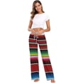 thumbnail image 6 of GZHJMY Women's Pajama Pants Mexican Serape Blanket Stripes Comfy Stretch Sleepwear Essentials womens Lightweight Lounge Terry Pajama Pant, Small, 6 of 7