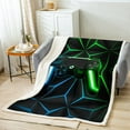 thumbnail image 2 of Gaming Throw Blanket Video Game Gamer Blanket Teens Blue Green Gamepad Fleece Blanket Throw Size Couch Gifts, Warm Soft, 2 of 6