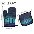 thumbnail image 2 of Yayeee Oven Mitts and Pot Holder Set of 2 Heat Resistant Kitchen Gloves Baking Hot Pad, Purple Moonlight Forest, 2 of 5