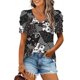 thumbnail image 1 of Fiudx Ofertas Flash Artículos En Oferta Mujer Moda Casual Manga Corta Suelta Camiseta Blusa Tops, 1 of 5