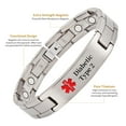 thumbnail image 2 of Titanium Medical Alert Bracelet for Men, Pre Engraved -Diabetic Type 2 , Health Magnetic Gift for Dad, ID Bangle Personalized 8.66'', Width：0.5'', 2 of 4