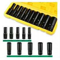 GOXAWEE 10-Piece 1/2" Drive Deep Impact Socket Set, Cr-V Steel, G5266