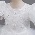 thumbnail image 6 of HJYCHN Dresses for Girls Short Puff Sleeve Long Formal Dress with Embroidered Bodice and Ribbon for Girls' Dresses 4-5 Years, 6 of 9